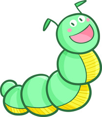 Cute and funny laughing caterpillar