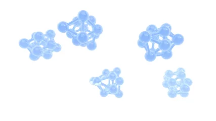 Möbelaufkleber Abstract blue molecule colorful illustration isolated on white background. Medical or scientific 3d illustration © skrotov