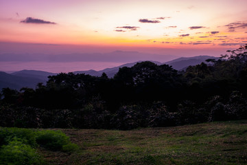 Obraz premium Sunrise view at the high mountain.