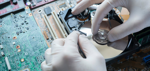 the concept of lost personal data, the master repair and fix the hdd magnetic drive with information