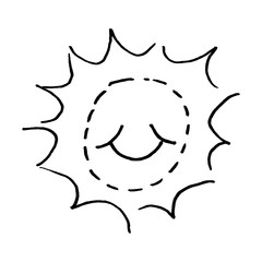 Vector Doodle Cartoon icon sun. isolated on white background