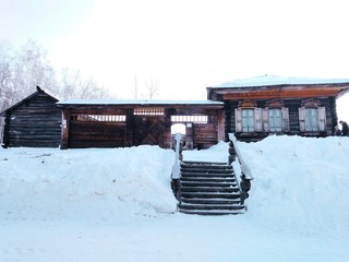 White and quiet Russian winter snow