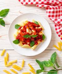 Penne pasta in tomato sauce