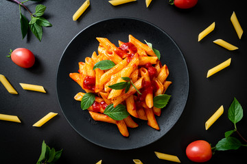 Penne pasta in tomato sauce