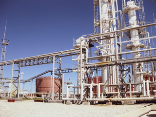 Fototapeta na wymiar Oil refinery. Equipment for primary oil refining