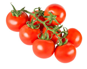 Fresh tomato isolated on white background with clipping path