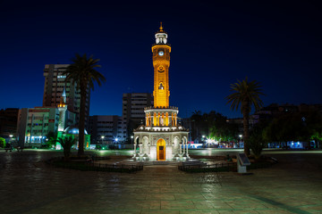 Izmir clock tower. The famous clock tower became the symbol of Izmir