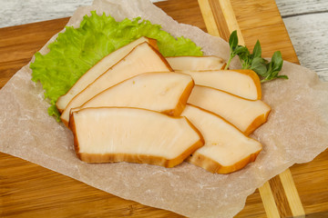 Sliced smoked squid
