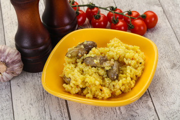 Rice with Chicken hearts