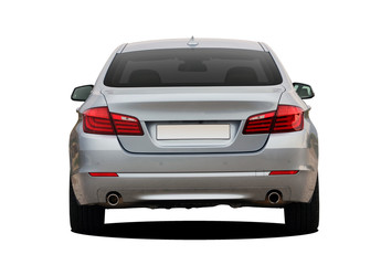 the back of a modern car on a white background - 313046138
