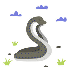Snake, cloud and grass.