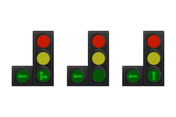 Set of traffic lights.