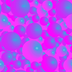 Frame of Blue Purple Balls Planes, 3D Illustration on Blue Gradient Background