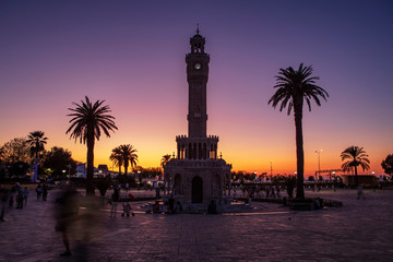 Fototapeta premium Izmir clock tower. The famous clock tower became the symbol of Izmir