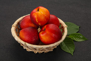 Sweet tasty ripe few nectarines