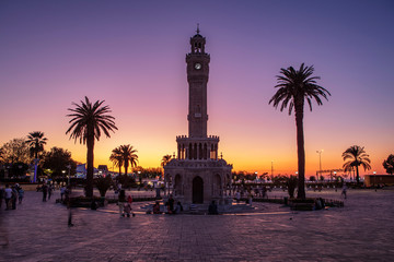 Fototapeta premium Izmir clock tower. The famous clock tower became the symbol of Izmir