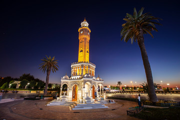 Izmir clock tower. The famous clock tower became the symbol of Izmir