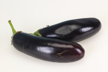 Ripe Eggplant isolated on white