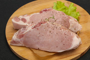 Raw pork meat steak for grill