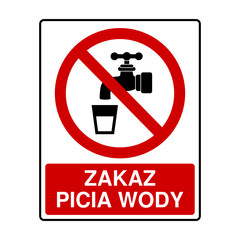 znak zakaz picia wody