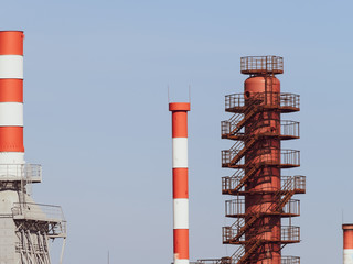 Pipes refinery furnaces and distillation column