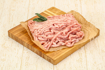 Raw pork minced meat for cooking
