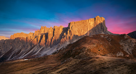 Beautiful landscape of mountains during sunset - panorama