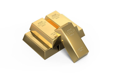 Gold bars, Concept of wealth and reserve, 3d illustration