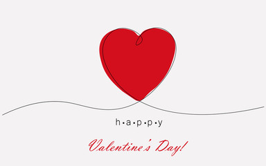 Happy valentines day background with heart vector illustration