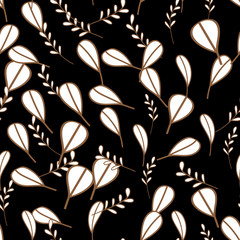 Engraved ink art. Seamless background pattern. 