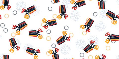 Gorizontal pattern christmas gift boxes. Beautiful present box on surface design