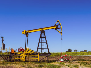 Pumping unit as the oil pump installed on a well