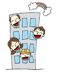 There is good harmony between labor and management.Good teamwork between labor and management.