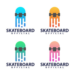 Skateboard logo template design vector, illustration icon