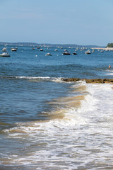  Boats moored  in Archachon Bay, Gironde, France