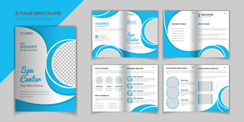 Spa 8 pages brochure design template