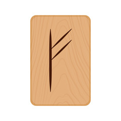 Futhark, Scandinavian Runes burned on wooden planks isolated vector stock illustration on transparent background