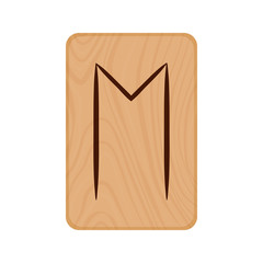 Futhark, Scandinavian Runes burned on wooden planks isolated vector stock illustration on transparent background