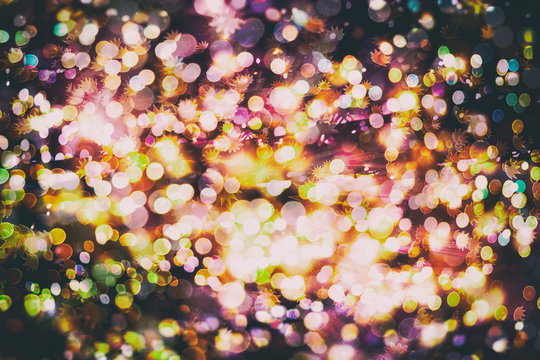Disco lights . Elegant abstract background with bokeh lights and stars