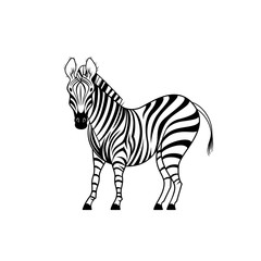 Fototapeta na wymiar Zebra outline vector stock illustration. African wild animal concept. Tattoo outline zebra sketch.