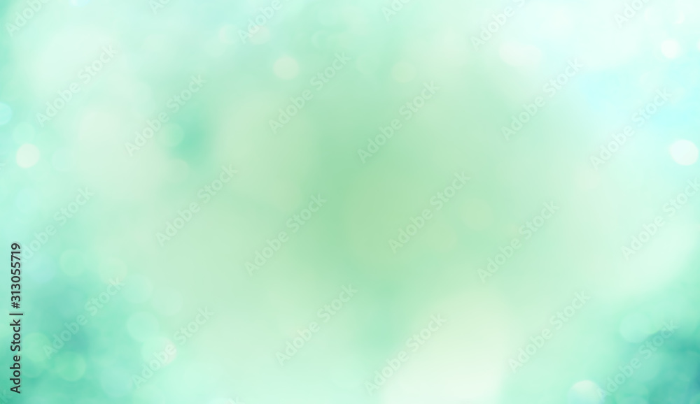 Wall mural abstract background with bokeh -spring nature background concept - beautiful green - blue blurred bo
