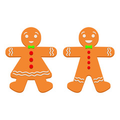 Gingerbread man vector design illustration isolated on white background