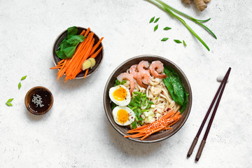 Ramen bowl with shrimps