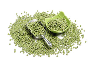 soya beans on white background 