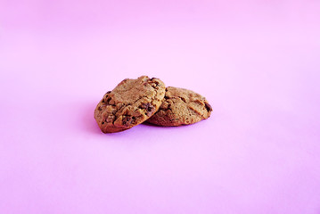 cookie  isolated on the pink scene or pink background