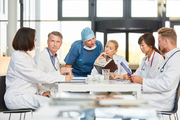Group of doctors in a team meeting