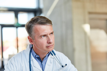 Thoughtful man as a specialist with competence