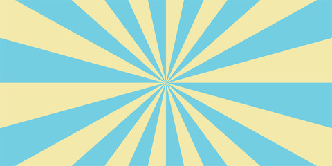 The sun exploded, soft pastel, blue and yellow halo. Retro background concept for vector design.