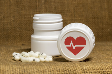 Pictogramme coeur sur boite de médicaments