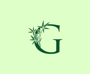 Green Bamboo G Letter logo icon design